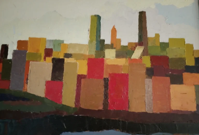 Geometric painting of clustered buildings