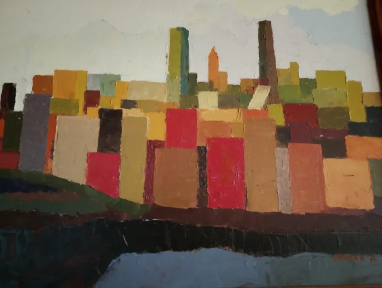 Geometric painting of clustered buildings