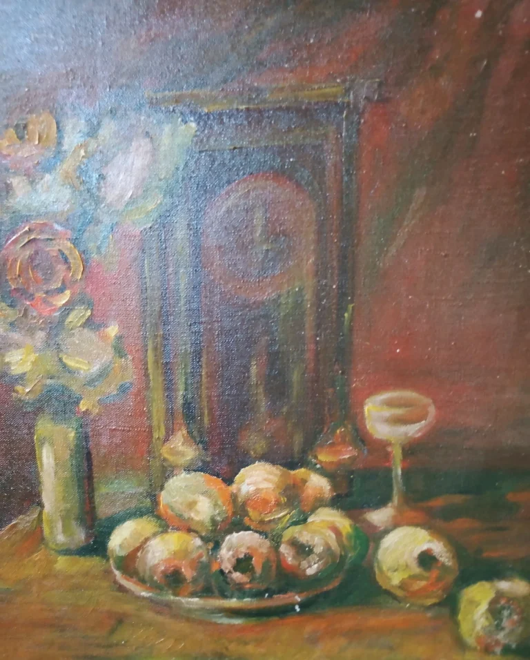 Still-life painting with fruit