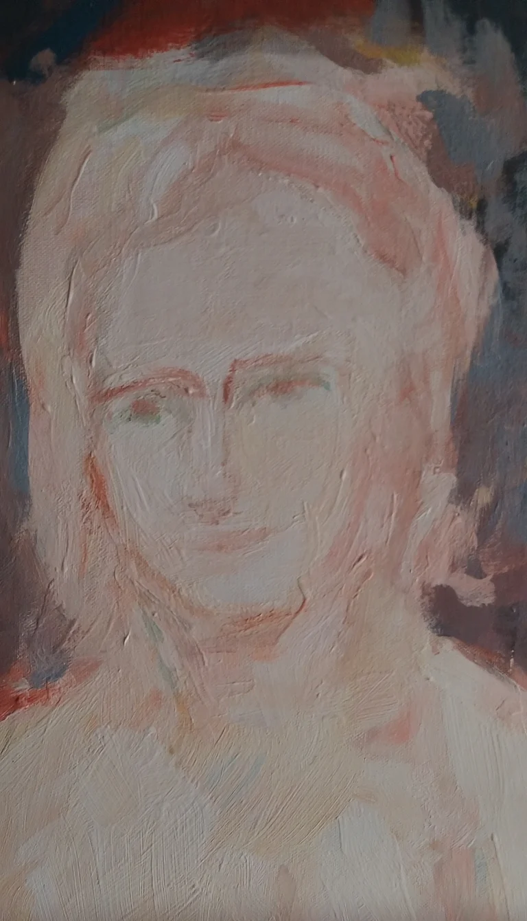 Pale painted portrait